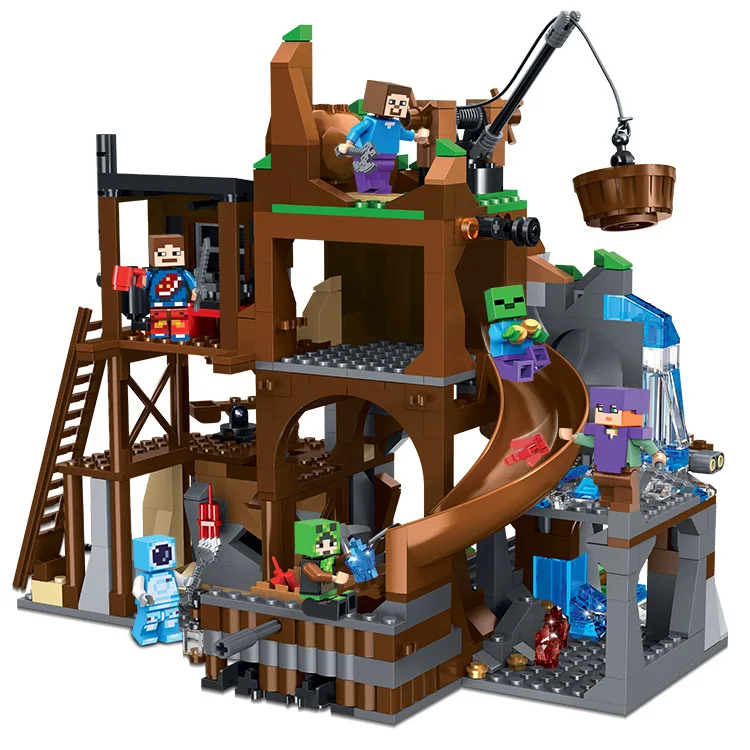 

minecraft Compatible Legoing minecrafted My World Shadow Dragon Crystal Zombie Steve Skeleton Building Block building blocks