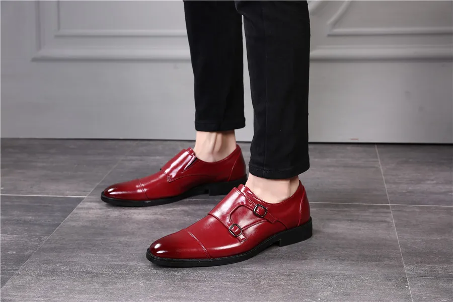 Merkmak/большие размеры 48; Мужские модельные туфли; Новинка года; модные повседневные мужские кожаные туфли без шнуровки; деловые мужские туфли