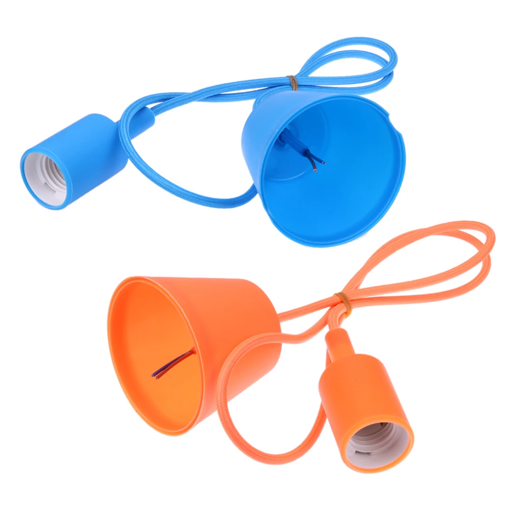 Colorful Decoration Silicone E27 Bulb Lamp Holder DIY Hanging Chandelier Lamp Holder Bases with