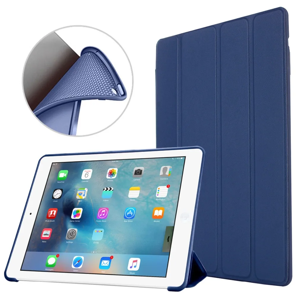 

Case For iPad 2 3 4 Case Silicone Soft Back Folio Stand with Auto Sleep/Wake PU Leather Smart Cover For iPad 3 4 2 Shell