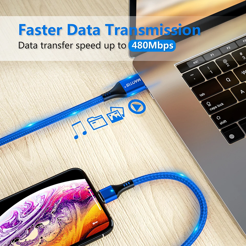 MANTIS Magnetic Cable USB Cable For iPhone Cable Apple Xs Max XR X 7 6 6s 5 5s Se iPad Quick Charge 3.0 Fast Charging Wire Cord 5