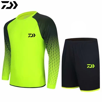 

daiwa summer sports suit fishing clothing breathable fitness outdoor fishing tshirt and shorts set running cycling clothes daiwa