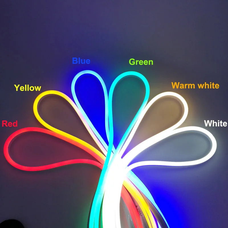 cheap 220V LED Neon Light Strip Flexible Tape Band Tube Lighting 1m 5m 10m 15m 30m Outdoor Waterproof Ruban Blue Green Red Warm white