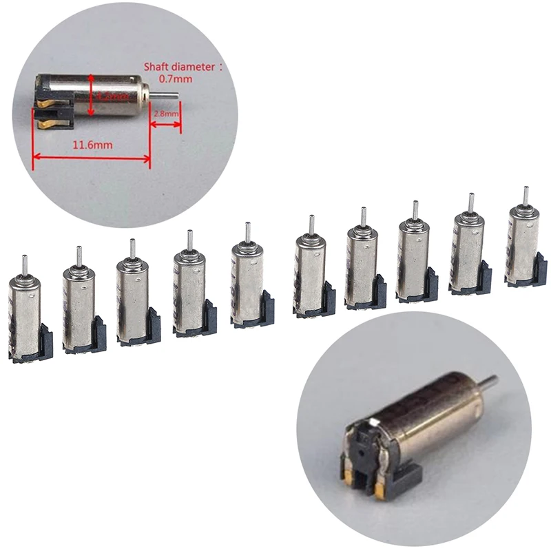 10Pcs 4.2mm*11.6mm DC3V 3.7V 5V 20000-33000rpm Micro DC Motor DIY Circuit Making Parts