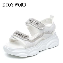 E TOY WORD Women Sports Sandals Women summer shoes Fashion black white Open Toe platform Shoes Comfortable Beach Casual Shoes fashion casual gladiator summer women sandals shoes comfortable open toes white heels bohemia platform ladies beach shoes hbt706