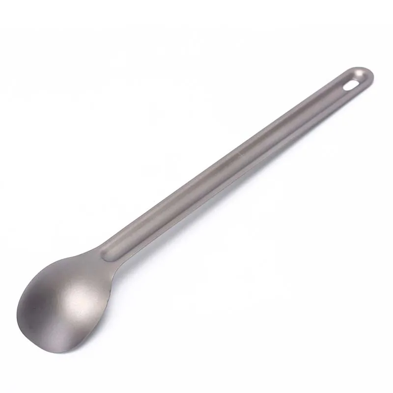 -Manejado de titanio cuchara 21,5 cm x 3,9 cm de cuchara al aire libre vajilla