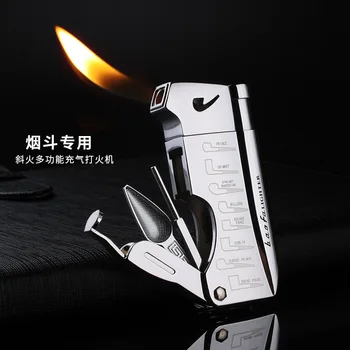 

Pipe dedicated Inflatable lighter cigar Fashion cigarette Metal lighters Windproof smoking Grinding Wheel Lighter Outdoor Tools