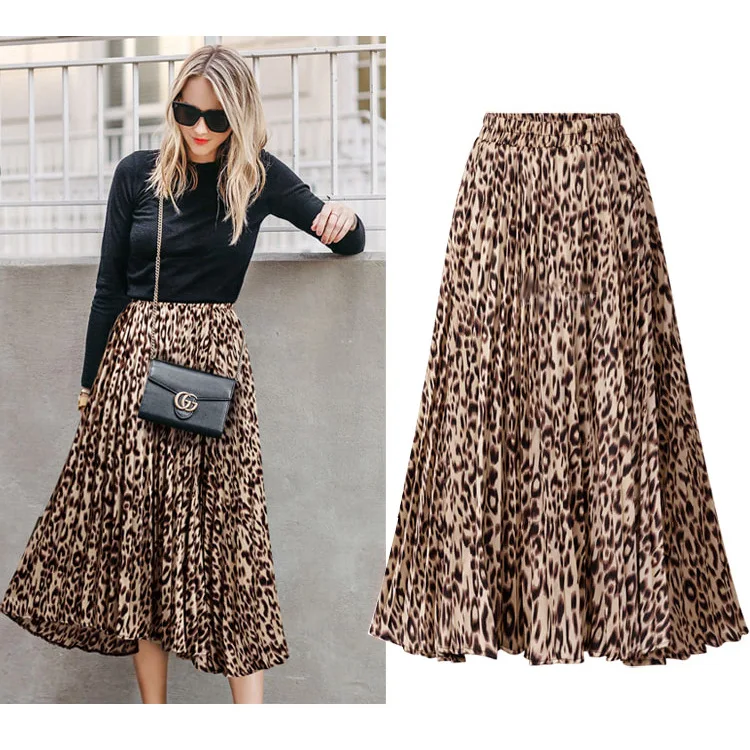 

Leopard Skirts Women Plus Size Clothing Music Festival Summer Casual Print Harajuku Skirt