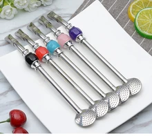 

304 Stainless Steel Straws Yerba Mate Tea Bombilla Gourd Reusable Bombilla Drinking Straws Filtered Spoon Straw