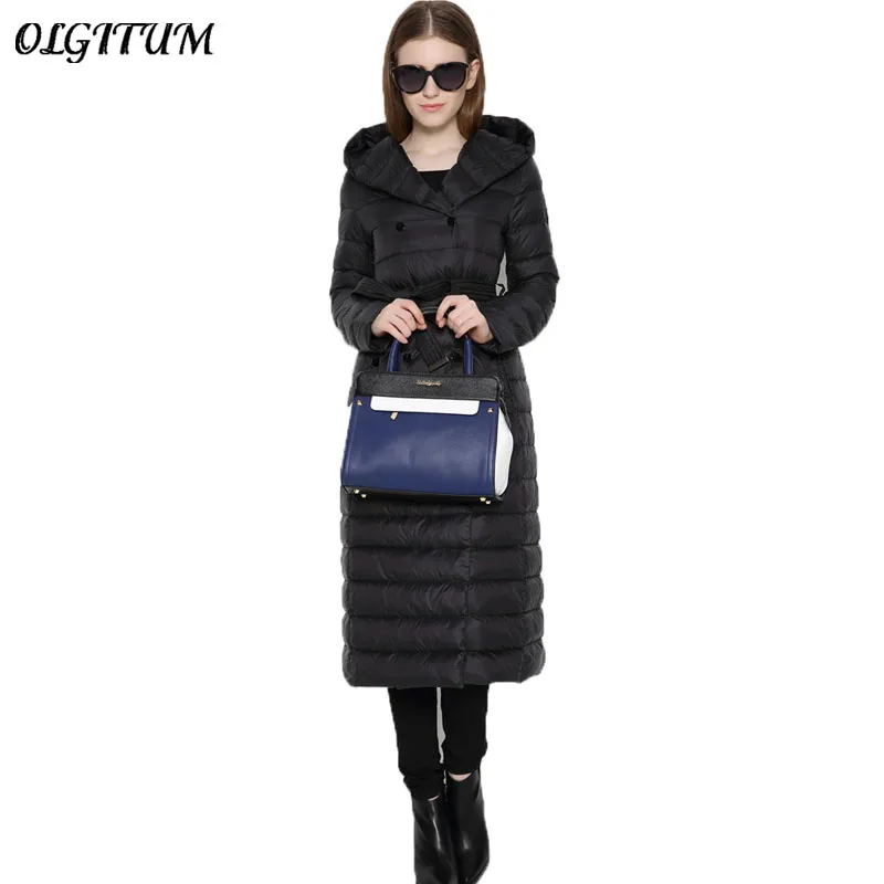 Parka Canard purple Duvet Ceinture Femmes Veste Capuche À blue red Chaude Mode D'hiver Long Qualité Manteau gray Blue De Avec army 2019 Haute Survêtement Black Hiver Chaud eoxBdC