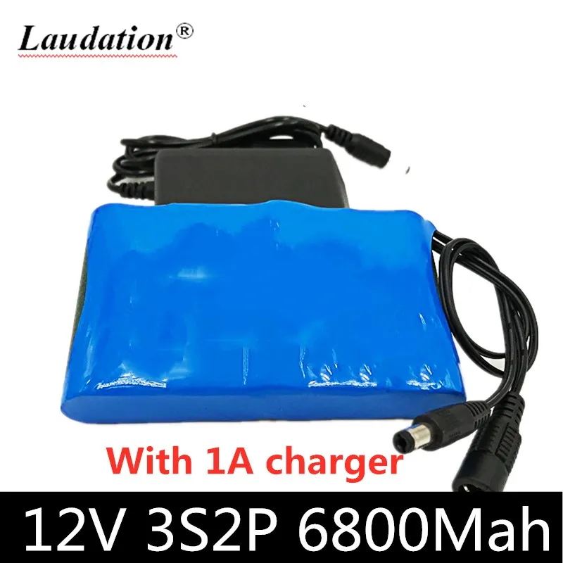 

Original Portable Super 12 V 6800 mah rechargeable lithium-ion battery Capacity DC 12.6 v 6.8Ah CCTV monitor camera+1A Charger