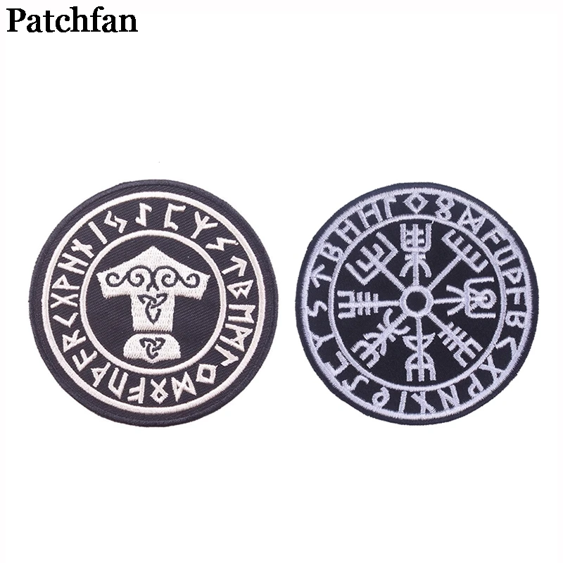 

Patchfan Viking Embroidered Iron On Patches Badges Patchwork Sewing Applique Jacket Jeans Shoes Backpack Badges stickers A2193
