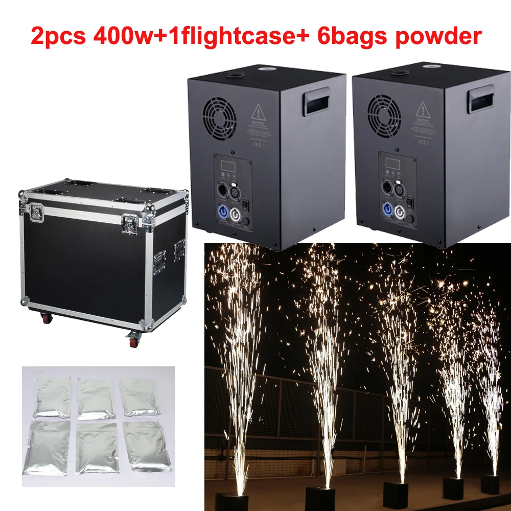 2pcs/lot Professional dmx stage cold spark fountain machine titanium