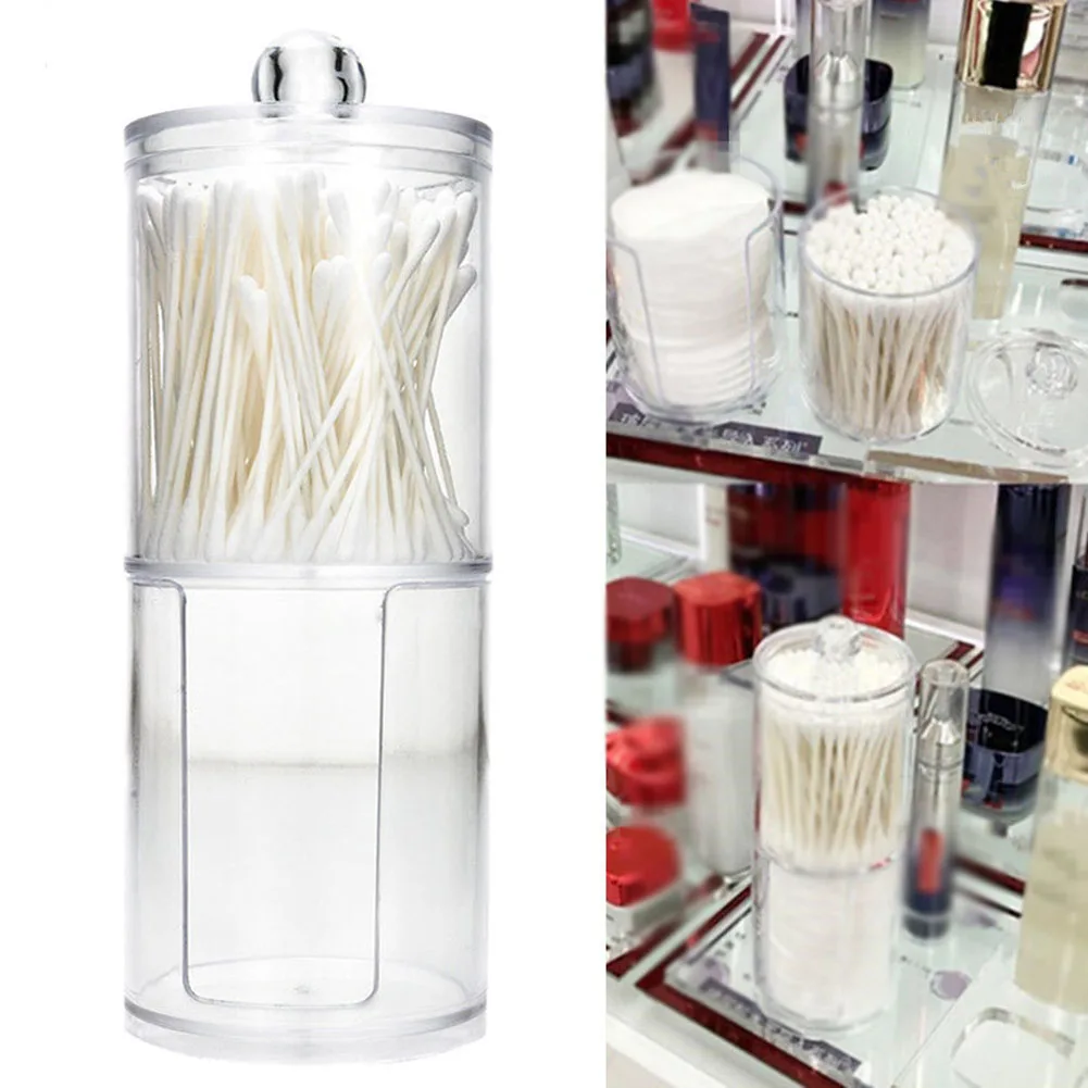 1pcs Cotton Pads Storage Box Makeup Clear Organizer Case Makeup Cotton