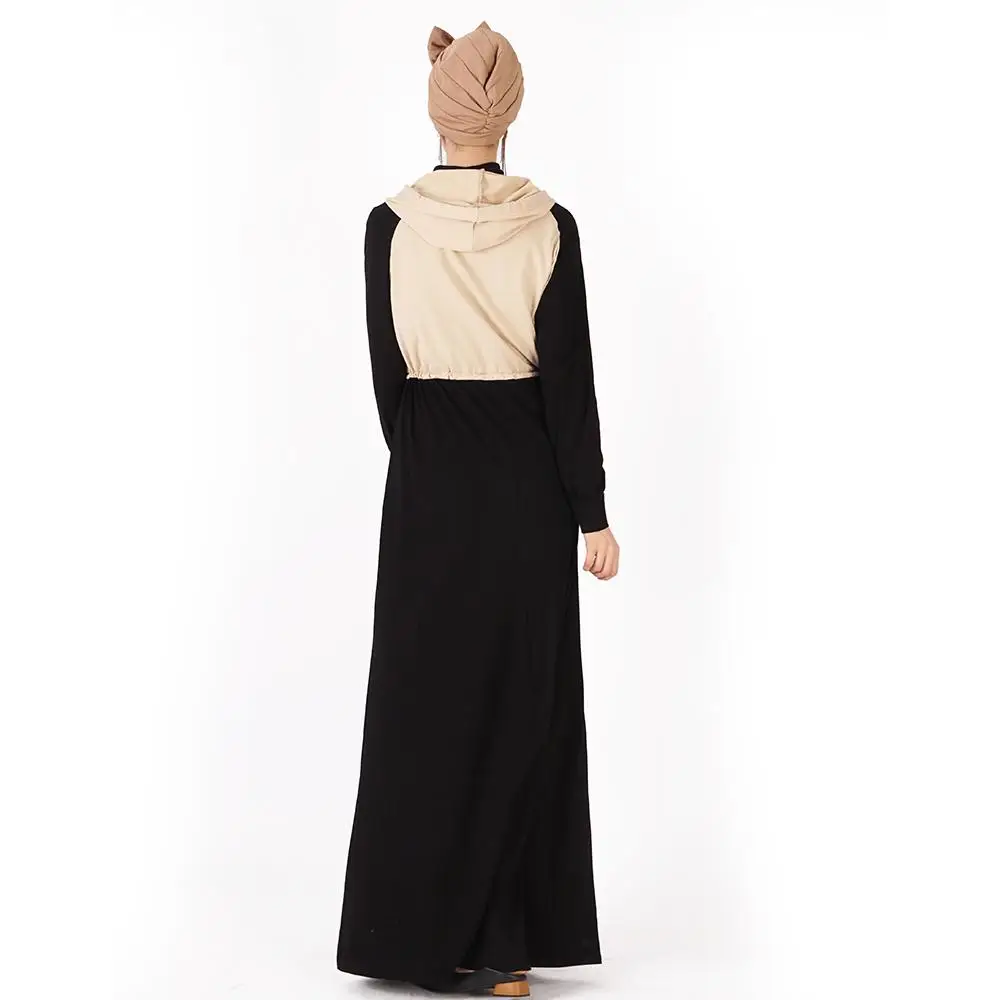 Женская толстовка с капюшоном Женская Макси Длинная Повседневная осенняя одежда на шнурке пуловер с длинными рукавами мусульманская