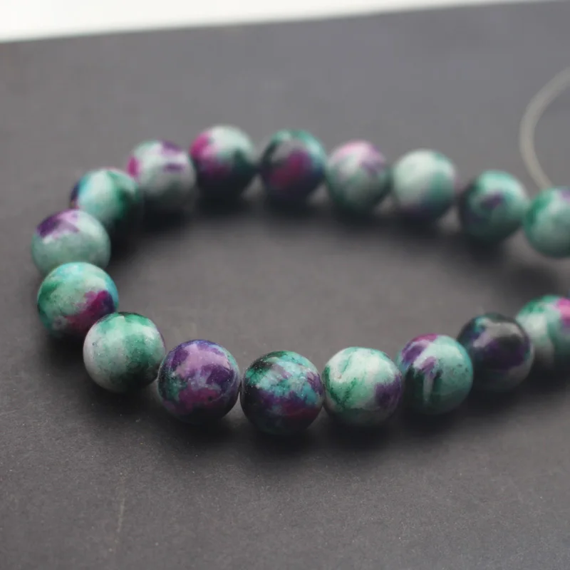 

Stone Beads Round 4 6 8 10 12mm Multi-colored Beads Blue Purple Color