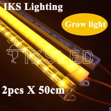 2шт* 50 см 5730 светодиодный светильник с жесткой полосой, полный спектр, светодиодный светильник для выращивания 18 Вт, светодиодный светильник для выращивания цветов, гидропоники, система DC12V