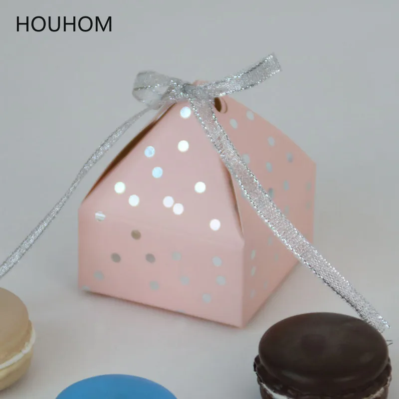 

10pcs Pyramid Style Wedding Mariage Dragee Candy Gift Box Black Box Carton Cardboard Box with Ribbon Gift Bags Wrapping Supplies
