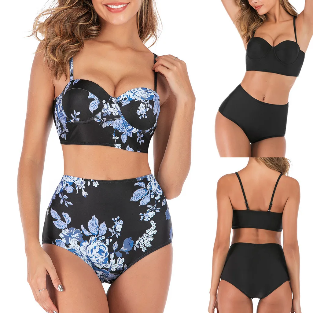 

Bikini Brazillian 2019 Women Two Pieces Bathing Suits Top High Waist Bottom Bikini Set Female Swimming Biquini Maillot De Bain