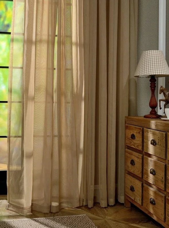 Кофейная штора благородный Тюль занавеска s вуаль отвесная штора s для гостиной спальни отеля современный стиль Cortina домашний декор - Цвет: light coffee