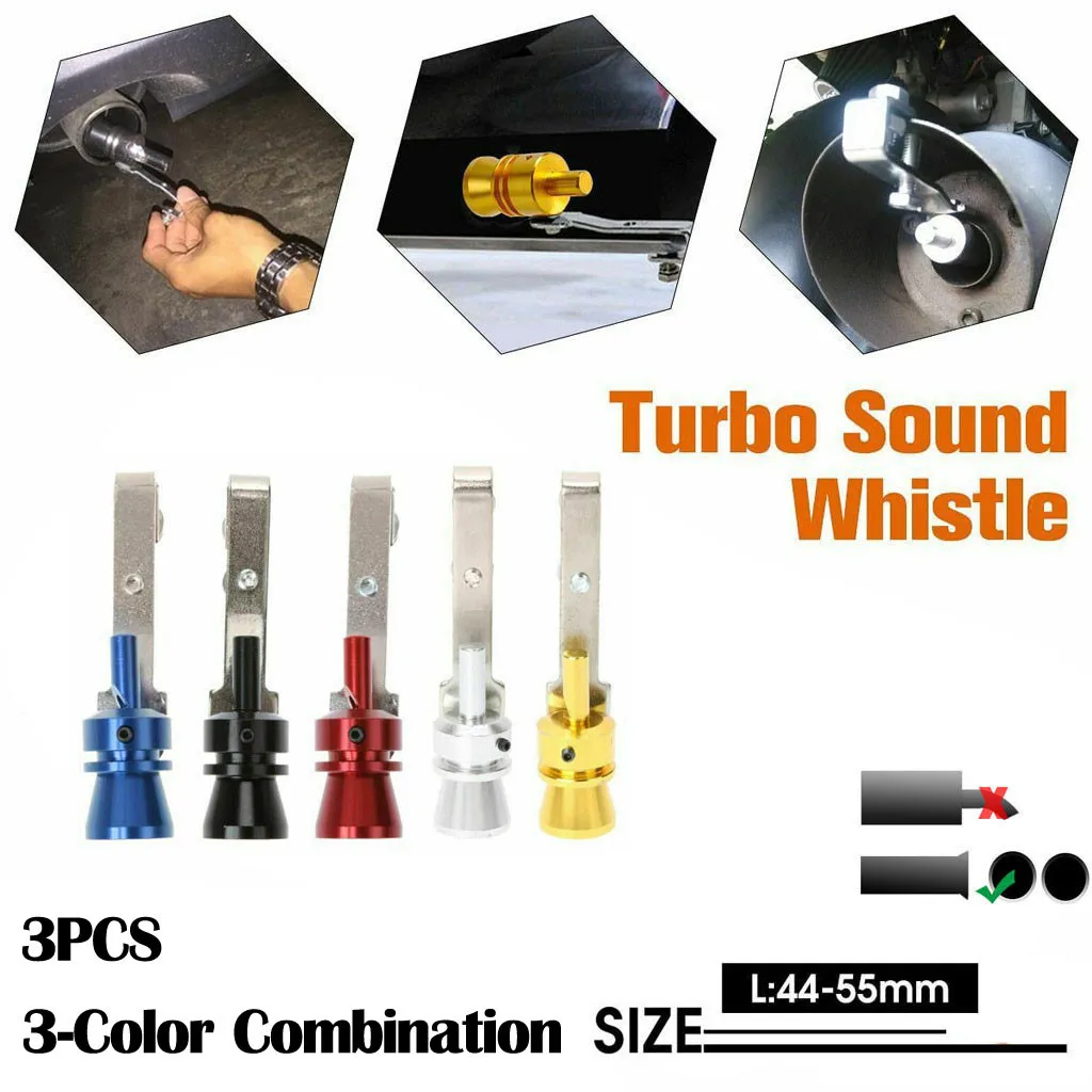 

3 x Turbo Sound Simulator Whistle Exhaust Pipe Oversized Roar Maker Car Auto Exhaust Pipe Loud Whistle Sound Maker #520g40