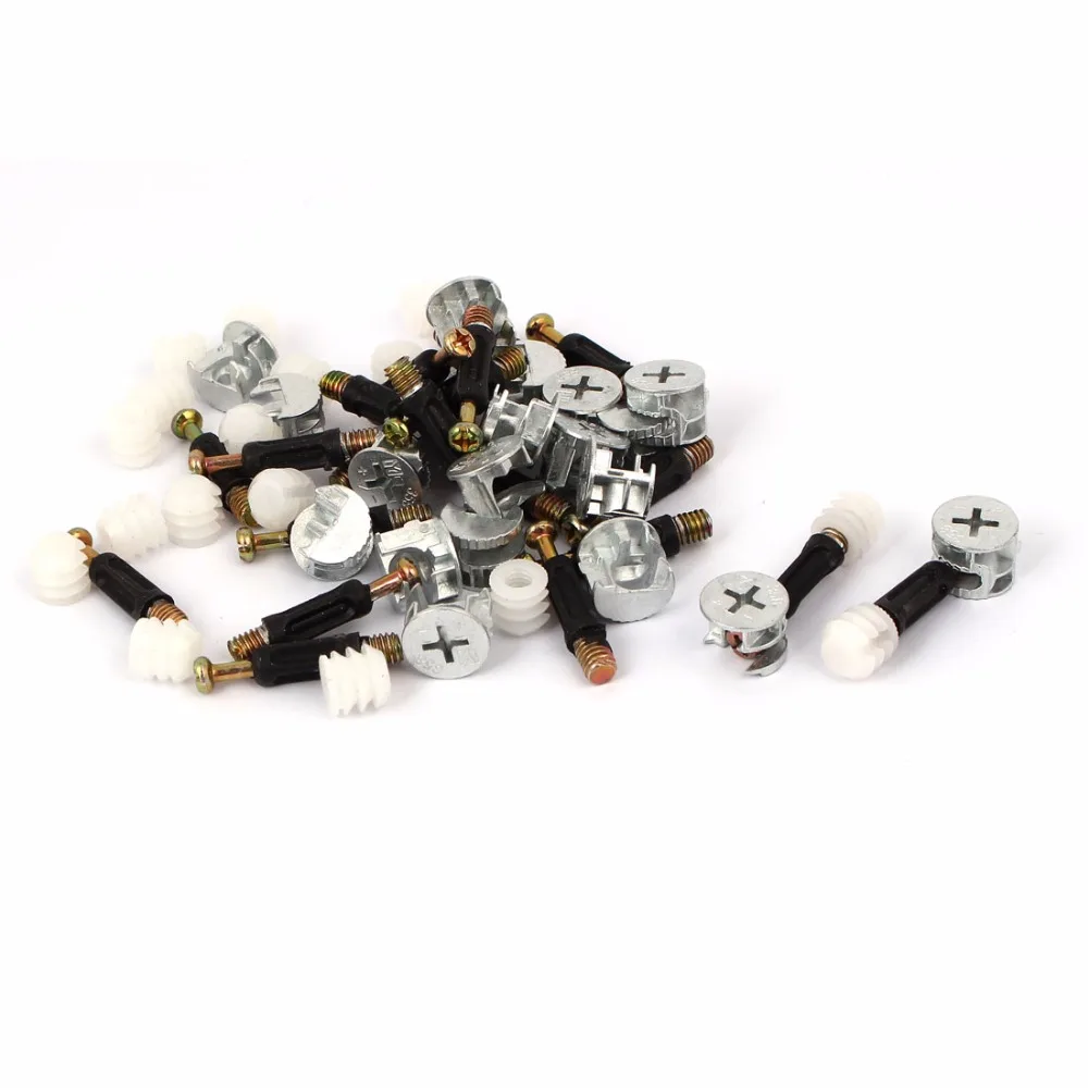 Uxcell Hot Sale 20 Sets M6x35mm Office Furniture Connecting Dowel Pre-inserted Nut Eccentric Cam Fitting Metal, Plastic Uxcell Hot Sale 20 Sets M6x35mm Office Furniture Connecting Dowel Pre-inserted Nut Eccentric Cam Fitting Metal, Plastic