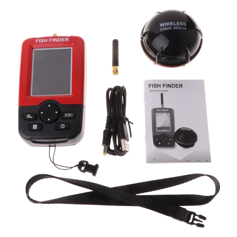 New 2 Modes Fish Finder Remote Sonar Sensor 125KHz Wireless Sounder Rechargeable  6 Depth Range