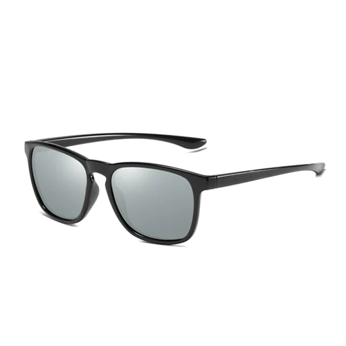 C03BlackSilver Мужские солнцезащитные очки, поляризационные, для женщин, для вождения, солнцезащитные очки, оттенки, квадратные очки для мужчин и женщин, модные очки, uv400, защита pl1042 - Цвет линз: C03BlackSilver