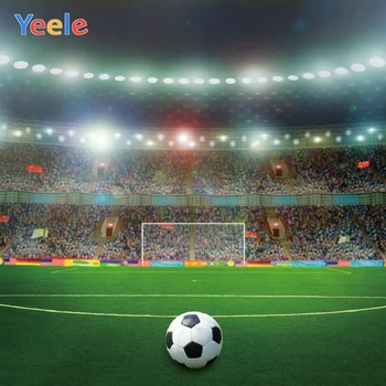

Yeele Football Soccer Backgrounds Goal Green Grass Stadium Baby Birthday Party Portrait Photography Backdrops For Photo Studio