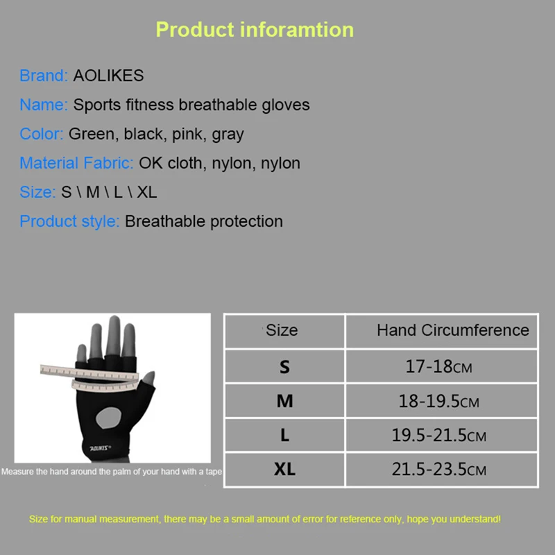 1 Pair Men/Women Anti-skid Gym Body Building Sports Fitness Weight Lifting Gloves Custom Fitness Exercise Training Glove