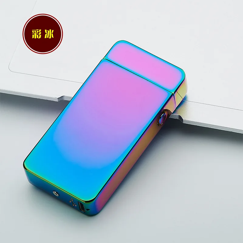 Двойной дуга USB Электрический металлический беспламенный фонарь перезаряжаемый ветрозащитный более легкий импульс крест Ligthers курительная Зажигалка 15 цветов - Цвет: 2
