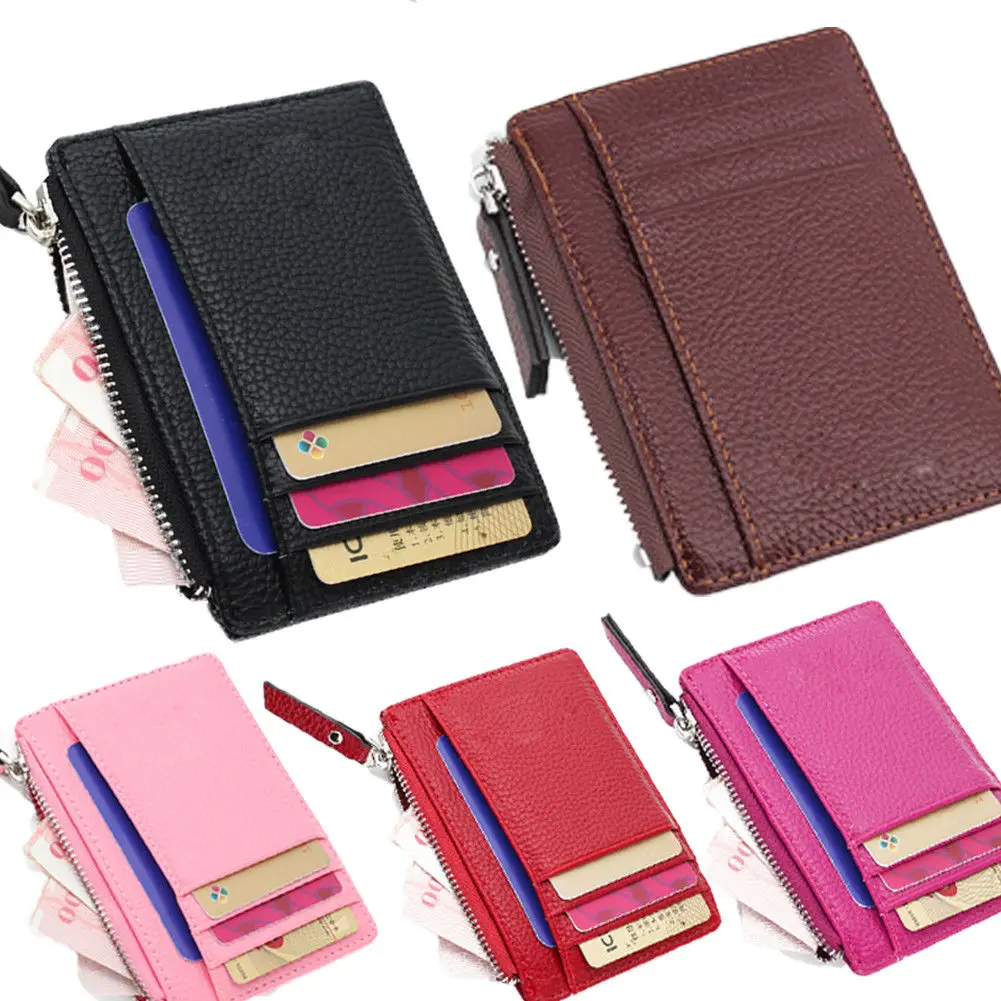 

2018 Brand New Fashion Multi-Use Slim Thin ID Credit Card Holder Purse leather Coin Change Purse Wallet