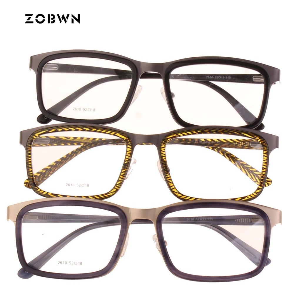 

ZOBWN New Arrival Optical Eyeglasses Business Men put Prescription lens Eye Glasses male Eyewear Spectacles Oculos masculinos