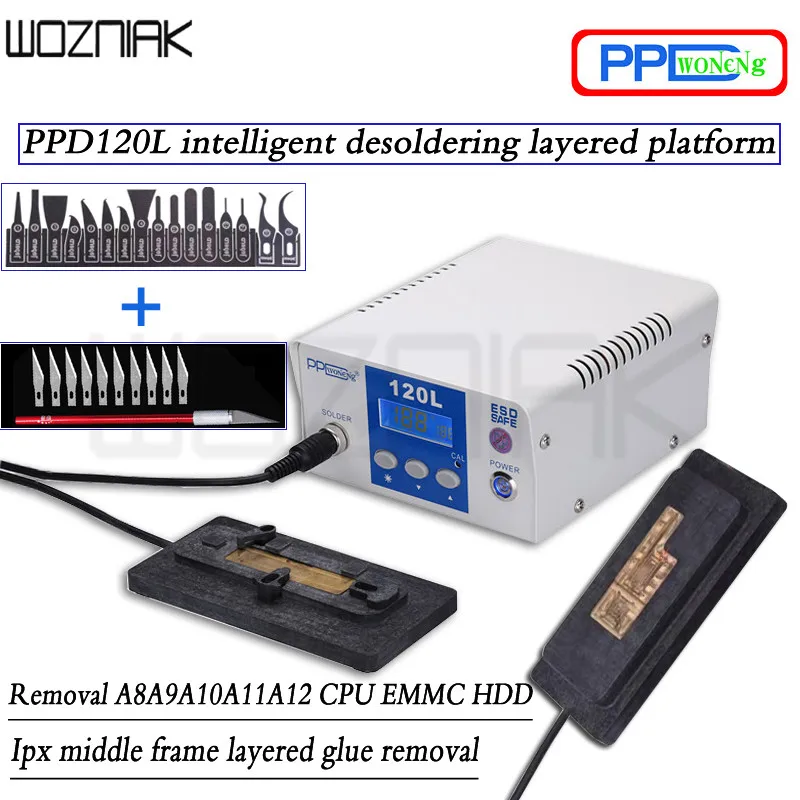 PPD 120L Desoldering Rework Station Heating Platform CPU IC Chips A8 A9 A10 A11 Remove Welding Platform for iPhone x / 8/ 7 afbeelding