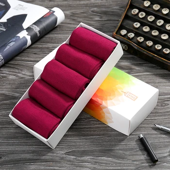 

Emilback Luxury 5 PRS/Lot Rose Business Dress Tencel Modal socks for Men & Women Top Quality soft silk glossiness breathable