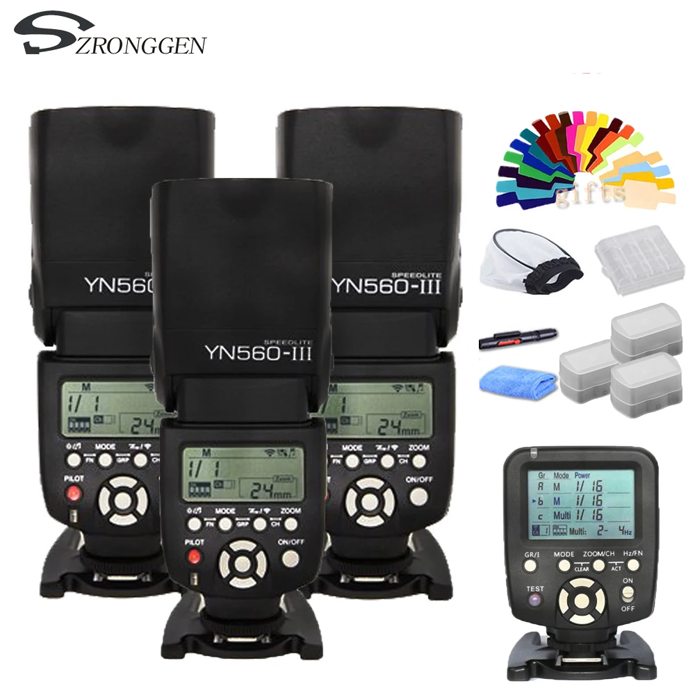 Беспроводной контроллер вспышки YONGNUO YN560III YN560 III YN560-III X3 + YN560TX | Электроника