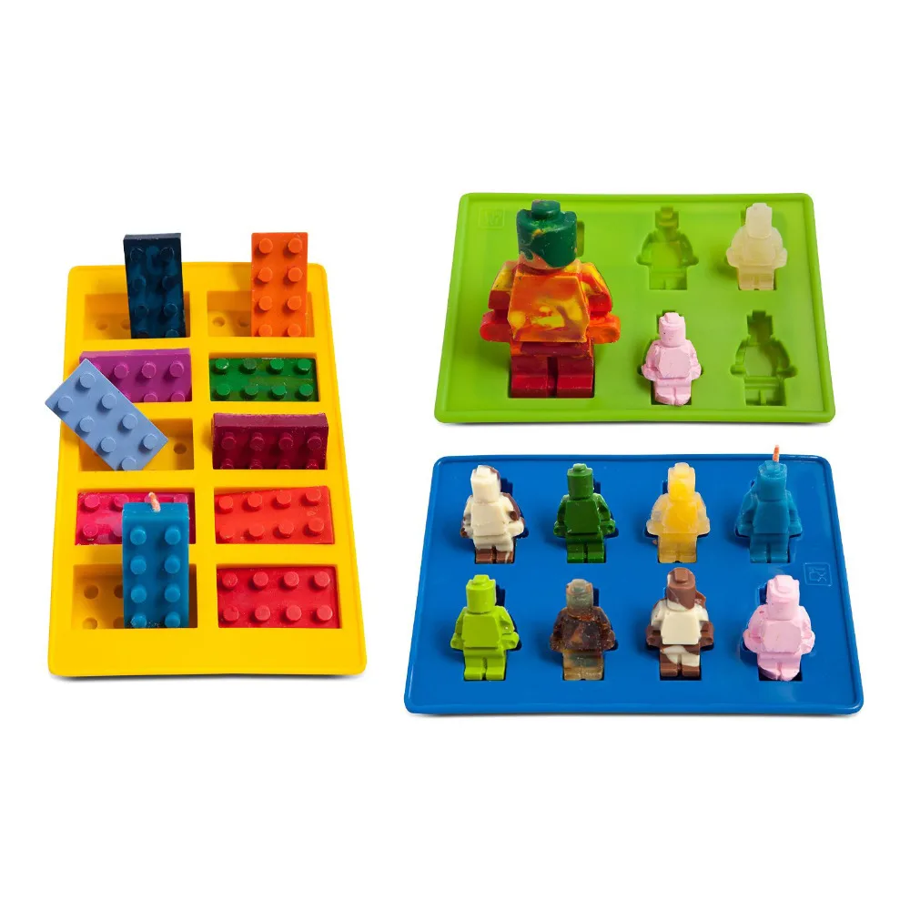 

Different Shaped Lego silicone mold Robot for Candy Chocolate Block Ice Cube Tray Building Bricks Jelly Cake Mould Set of 3