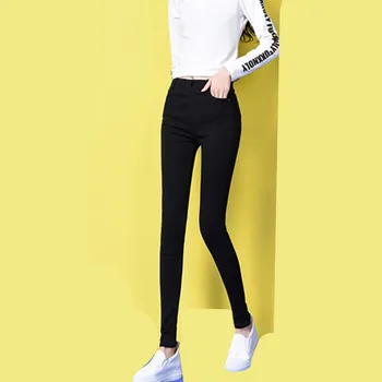

2018 Autumn Pants tight black pencil feet stretch new paragraph women sweat trousers