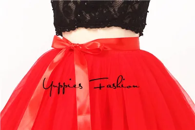 [Скрытая молния] Модные 7 слоев фатина детское платье-пачка с фатиновой юбкой юбки женские Высокая Талия летняя юбка для взрослых плиссированная юбка faldas saias - Цвет: Red