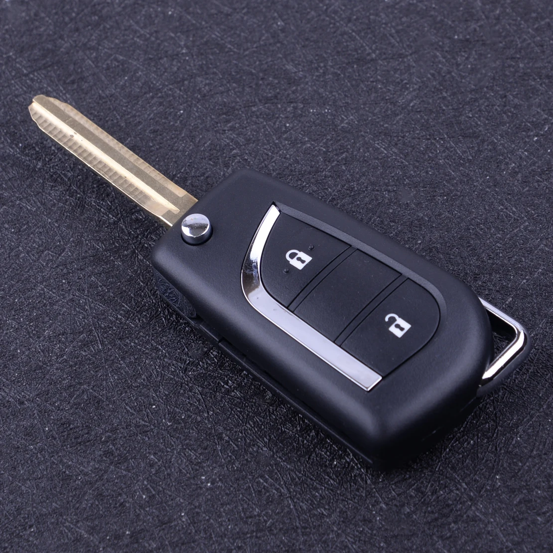 

2 Buttons Flip Folding Remote Key Case Shell Fob New Fit For Toyota Rav4 Highlander Sport Crown Scion TC iQ Yaris 2014 2015