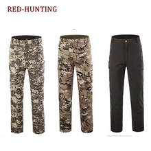Мужские утепленные брюки из плотного флиса, Тактические Водонепроницаемые Военные Брюки-Карго