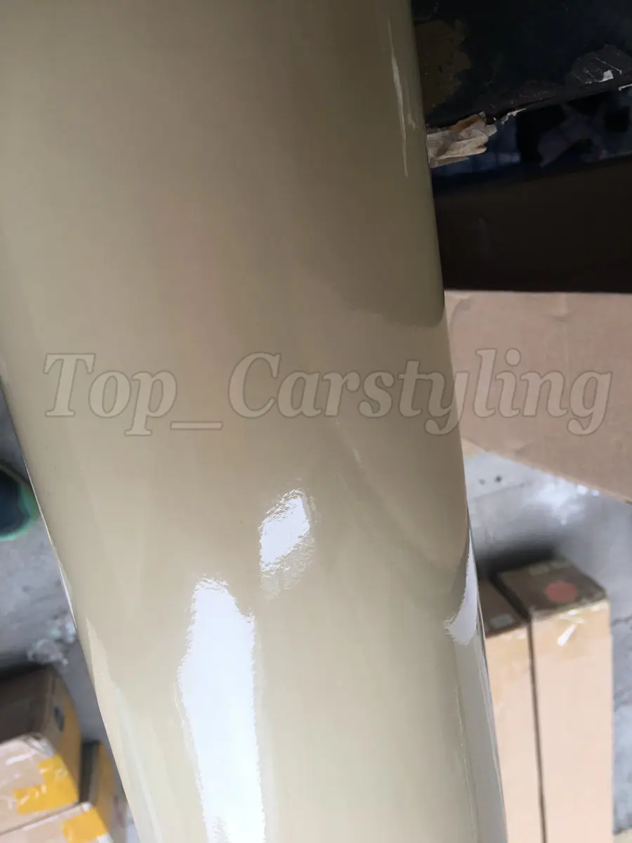 Beige cream yellow gloss vinyl car wrap film 3M 1080 foil  (4)