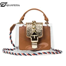 

2018 Women Transparent Jelly Bag Girl Plastic Beach Handbag Candy Jelly Bag Girls Waterproof Shoulder Crossbody Bag louis gg bag