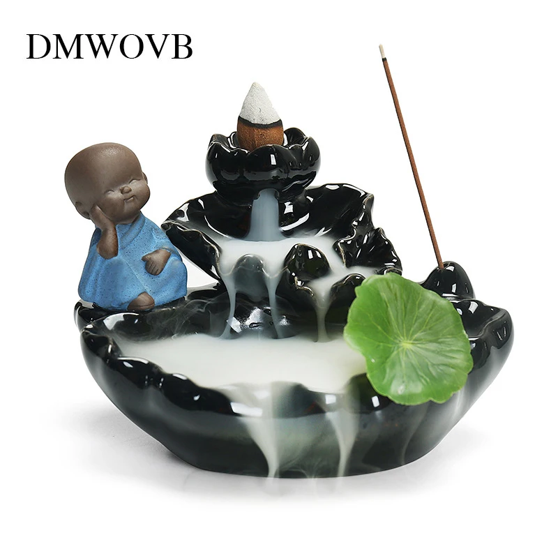 

DMWOVB 30Pc Incense Cones + Burner Incensory Buddha statue Incense cones Ceramic Censer Incense holder Burner Office Teahouse
