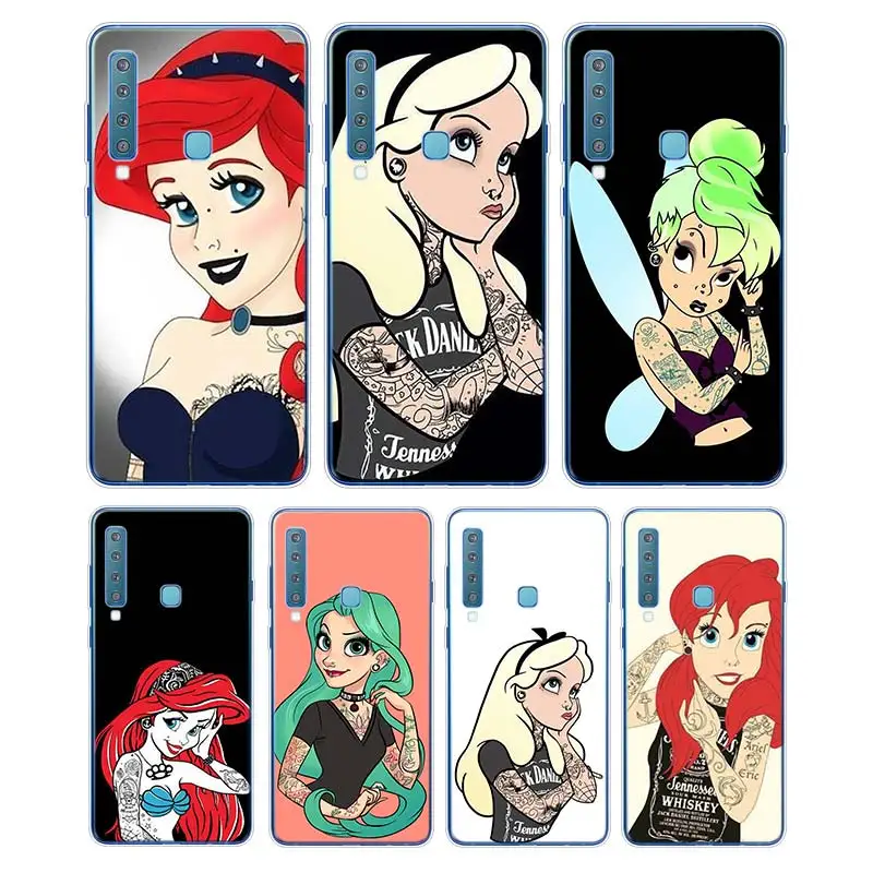 

Silicone Phone Case tattoo punk princesses For Samsung Galaxy A50 A30 A10 A8 A7 A6 A5 A3 Plus 2018 2017 2016