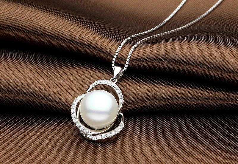 TZ10121WP silver pearl pendant necklace 2