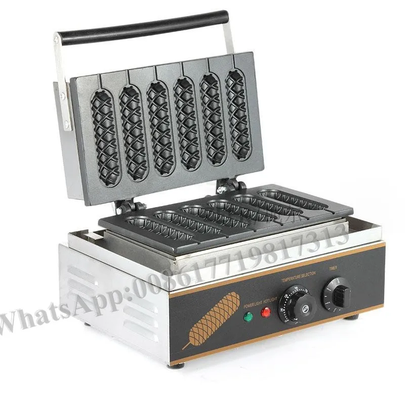 Commercial gas 4pcs Crispy corn hot dog Waffle maker/Hot dog machine/French Muffin sausage Machine