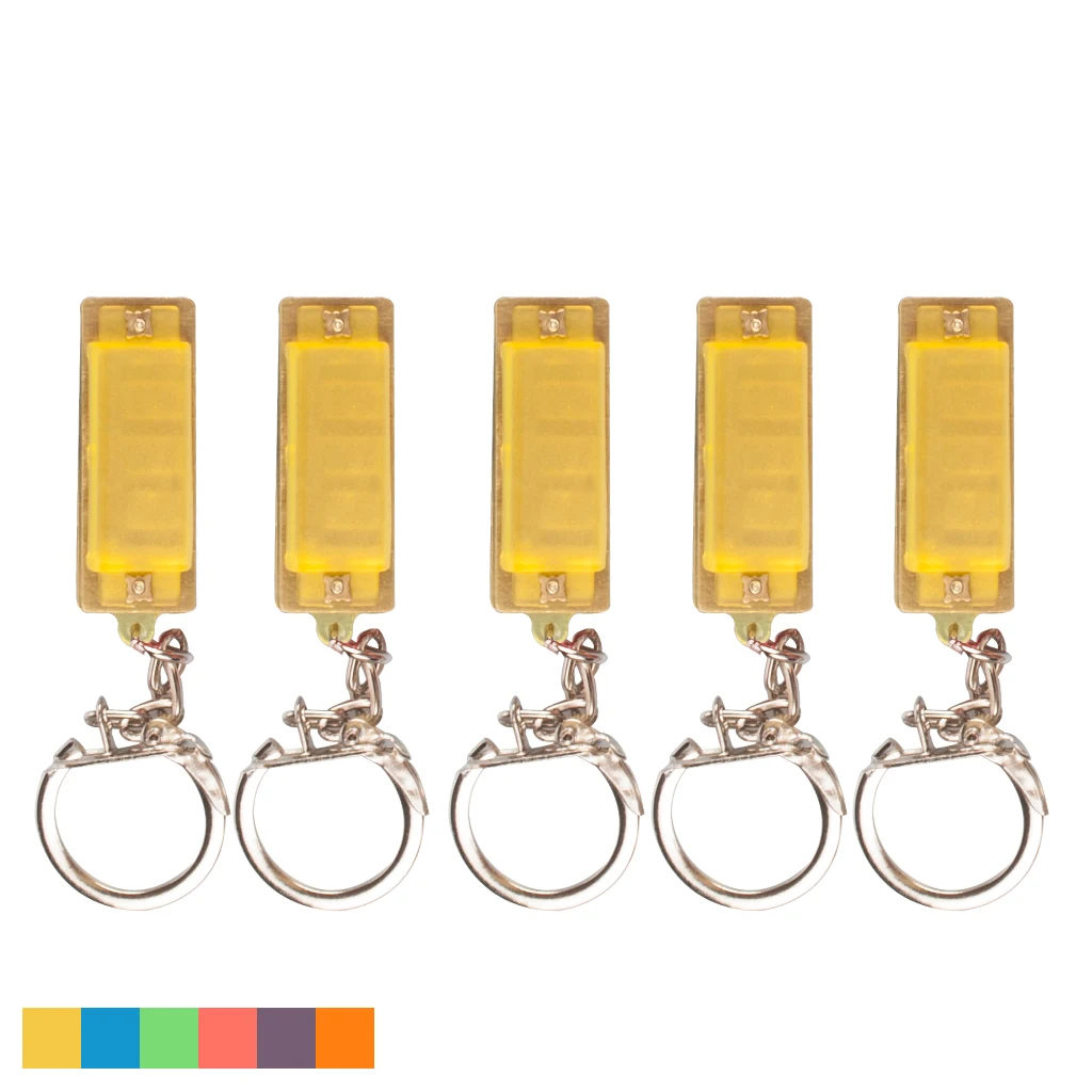 

5 Pieces 4 Hole 8 Tone Mini Harmonica Keychain Key Rings Toy Gift Yellow For Music Musical Instrument Kids Children Gifts Lover