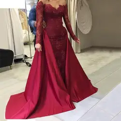Vestidos De Festa Longo Floor Length Mermaid Formal Burgundy Long Sleeve Formal Evening Dresses Vestidos De Festa Longo Floor Length Mermaid Formal Burgundy Long Sleeve Formal Evening Dresses