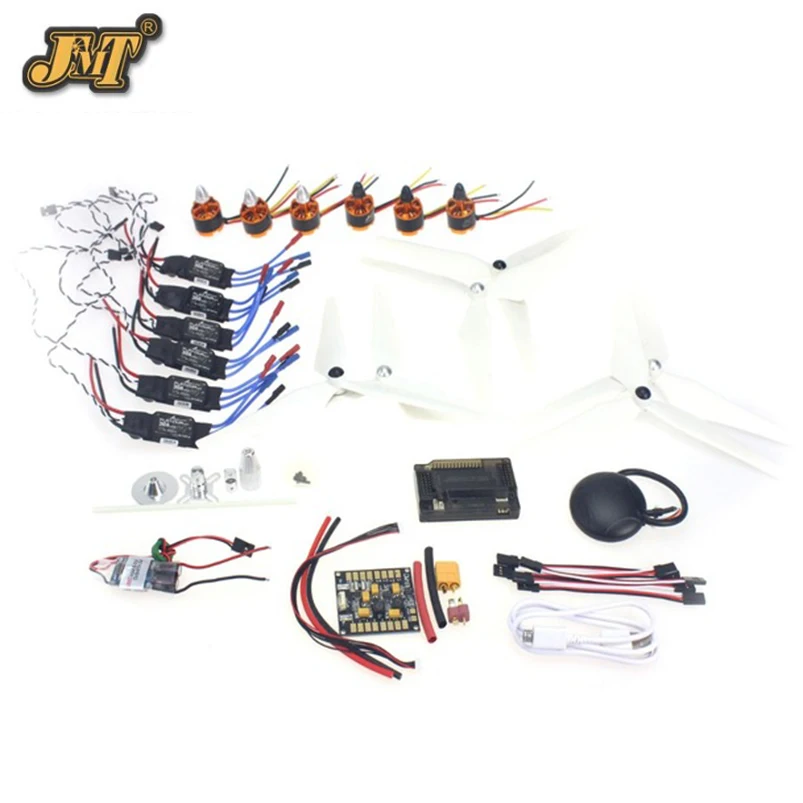 

JMT 6-axle DIY GPS Drone Electronic:920KV Brushless Motor 30A ESC BEC Self-locking Propeller GPS APM2.8 Flight Controller